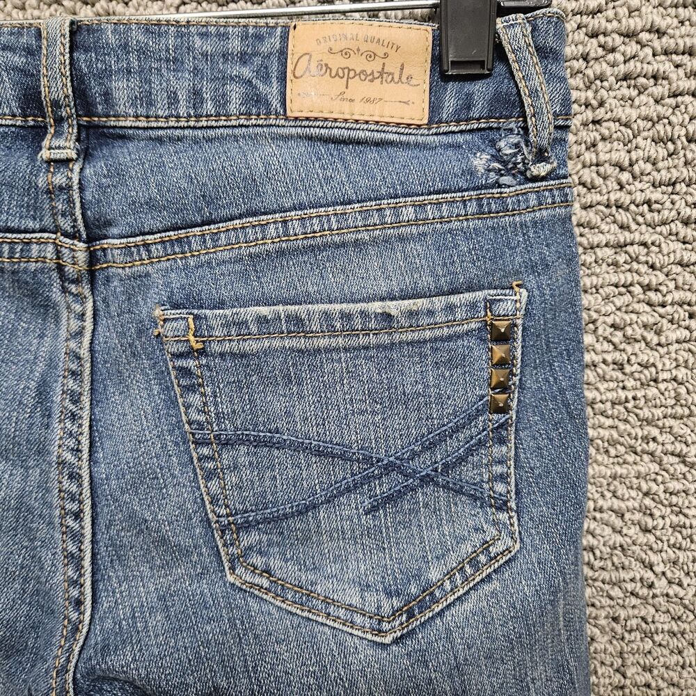 AÉROPOSTALE Women’s Bayla Skinny Studded Blue Denim Jeans Size 00 Regular - Picture 5 of 8